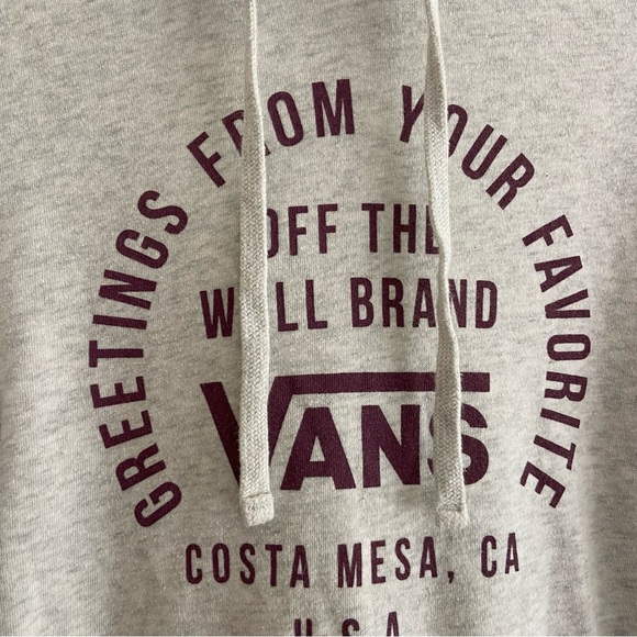 Vans Light Grey Cropped Hoodie Sweater Women’s Size Small - Picture 2 of 4